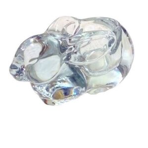 Glass Rabbit Bunny Figurine Tealight Candle Holder